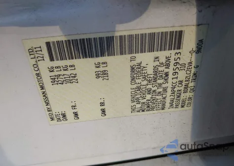 2012 Nissan Altima 2.5 S from USA, damaged, VIN 1N4AL2AP4CC195953